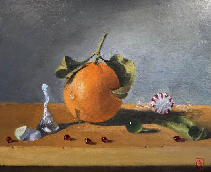 Candied Orange, oil on panel, 8 x 10 inches, $850 
