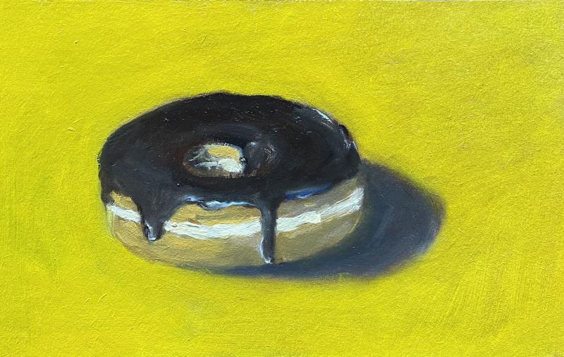 Chocolate Covered, oil on panel, 5 x 8 inches, $500 