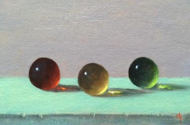 Losing My Marbles, oil on panel, 4 x 6 inches   SOLD 