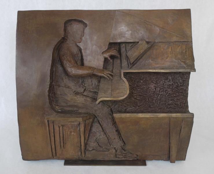 Pianist - Jazz Series , bronze, 14 x 16 inches, $7,500 