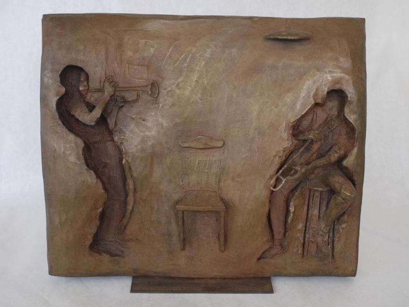 Trumpeter - Jazz Series , bronze, 14 x 16 inches , $7,500 