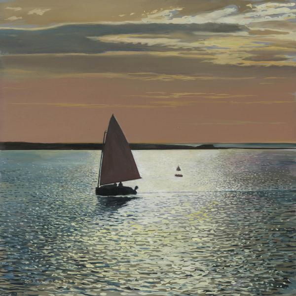 Sailing the Shimmer, oil on board, 10 x 10 inches, $3,000 