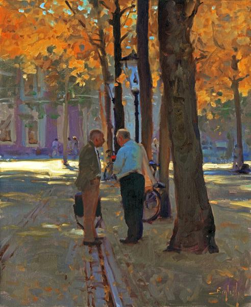 Conversation in the Haag, oil on canvas, 18 x 22 inches   SOLD 