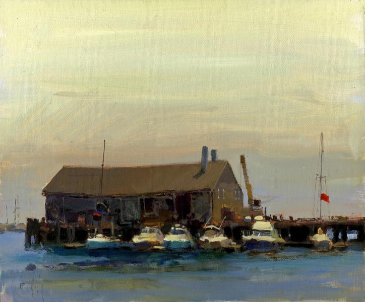 Fisherman's Wharf, Provincetown, oil on canvas, 10 x 12 inches, $1,800 