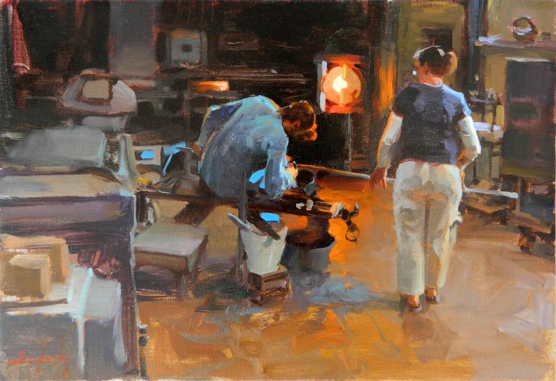 Glass Foundry, oil on canvas, 14 x 20 inches   SOLD 