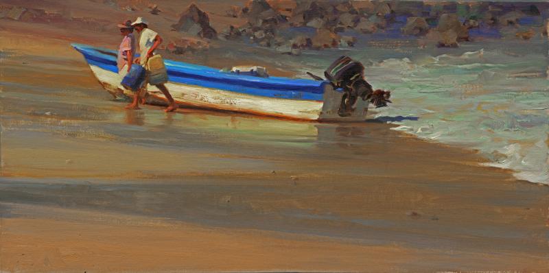 Shores of Sayulita, oil on canvas , 12 x 26 inches   SOLD 