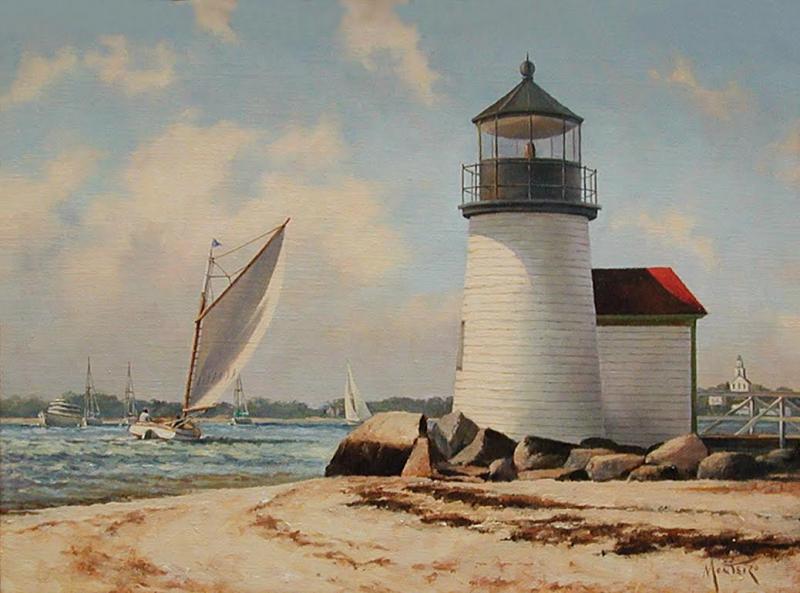 Brant Point Light, oil on stretched Belgian linen, 12 x 16 inches, $3,900 