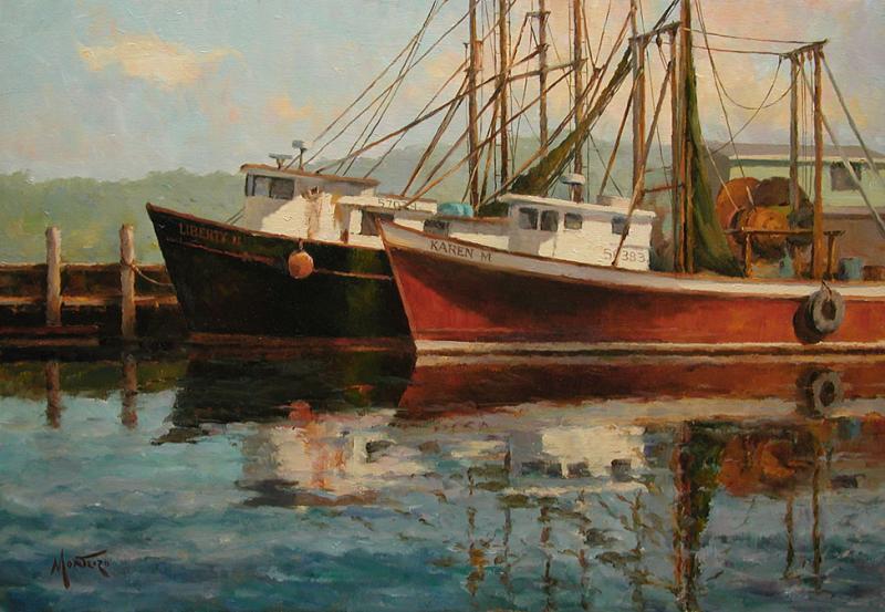 Harbor Reflections, oil on stretched Belgian linen, 14 x 20 inches   SOLD 