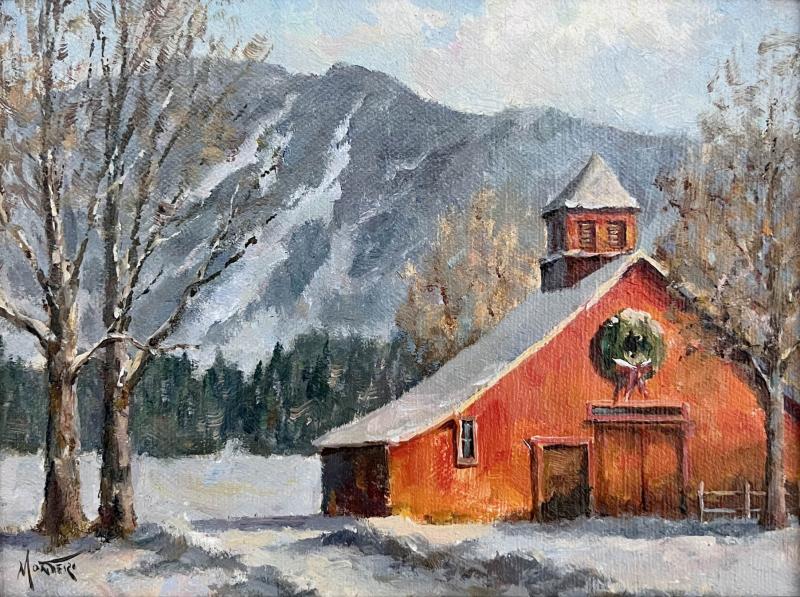 Winter in New England, oil on stretched Belgian linen, 6 x 8 inches, $1,200 
