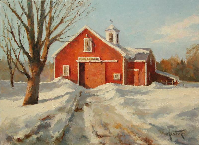 New England Winter, oil on stretched Belgian linen, 9 x 12 inches   SOLD 