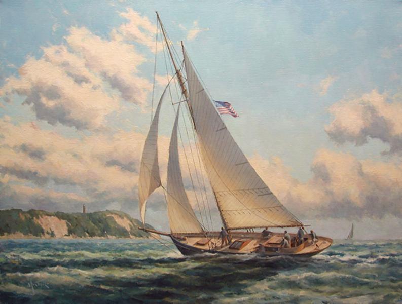 Sailing into Vineyard Sound, oil on stretched Belgian linen, 20 x 26 inches   SOLD 