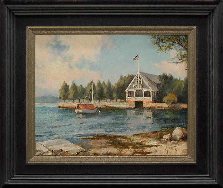 Snug Harbor, West Falmouth, oil on stretched Belgian linen, 8 x 10 inches, $1,900 