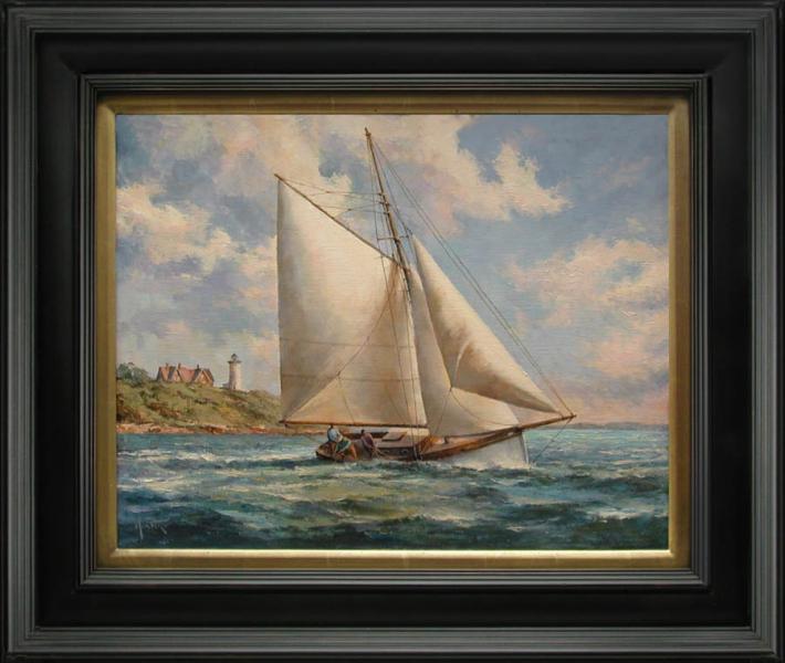 Taking Nobska Light, oil on stretched Belgian linen, 16 x 20 inches , $3,800 