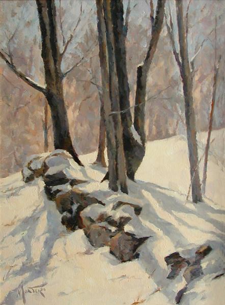 Winter Shadows, oil on stretched Belgian linen, 12 x 9 inches, $1,800 