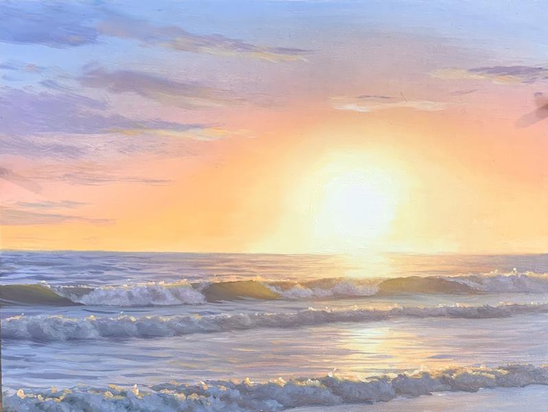 Study of a sunset at sea