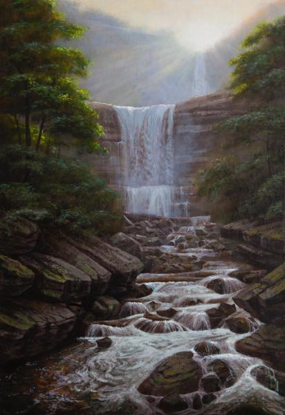 Kaaterskill Falls. Dawn, Proverbs 16:21, oil on linen, 20 x 30 inches   SOLD 