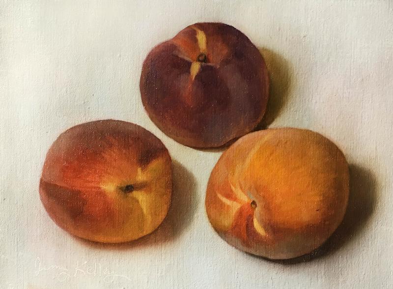 Peaches, oil on linen, 6 x 8 inches, $700 