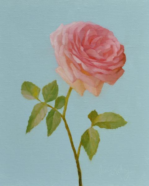 Pink Rose, oil on linen, 8 x 10 inches, $1,200 