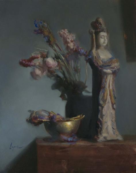 Lady Guardian, oil on panel, 20 x 16 inches, $4,500 