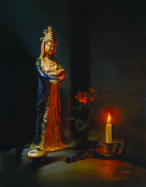 Quan Yin, Mother of Compassion, oil on linen, 28 x 22 inches, $5,200 