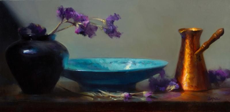 Treasured Vessels, oil on panel, 8 x 16 inches   SOLD 