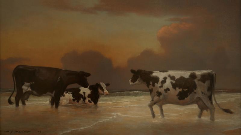 Cows on Their Day Off, oil on linen, 24 x 32 inches, $Please Inquire 