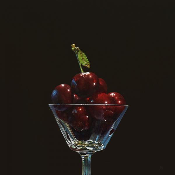 Crystal Cherries, oil on panel, 12 x 12 inches   SOLD 