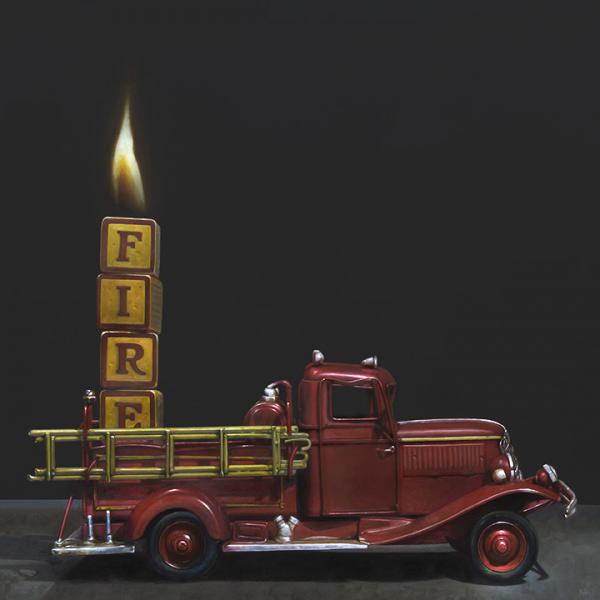 Fire Truck, oil on panel, 24 x 24 inches   SOLD 