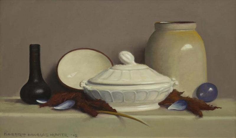 Arrangement with a Ironstone Tureen, oil on canvas, 14 x 24 inches, $6,800 