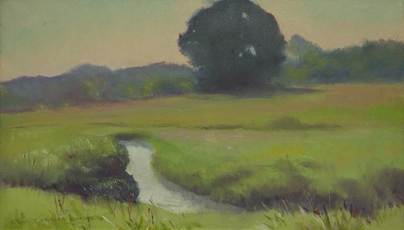 Summer Pasture, Norfolk, MA , oil on canvas, 14 x 24 inches, $6,720 