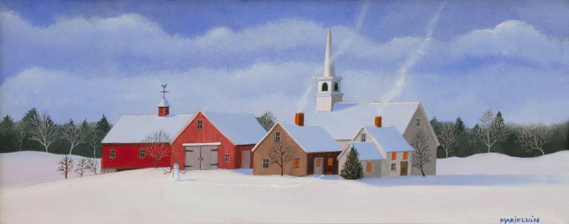 Christmas in New England, oil on panel, 5 x 12 inches   SOLD 