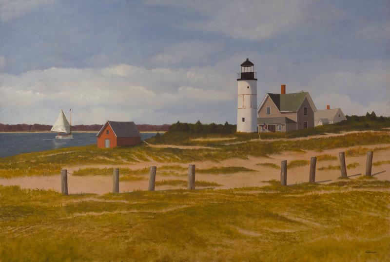 Sailing By Sandy Neck, oil on panel, 24 x 36 inches, $10,000 
