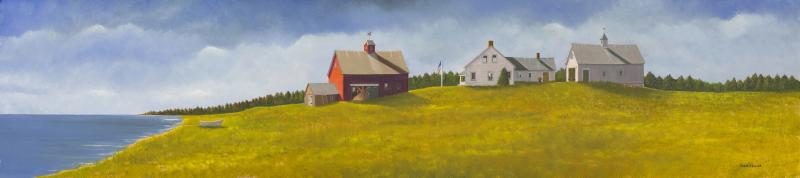 Barn Again, oil on panel, 8 x 36 inches, $6,000 