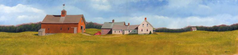  
In One Era, Out the Other
, oil on panel, 8 x 36 inches   SOLD 