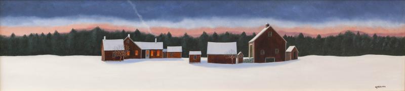 Winter at Jenkins, oil on panel, 8 x 36 inches, $6,000 