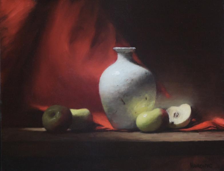 A Study in Scarlet, oil on panel, 11 x 14 inches   SOLD 