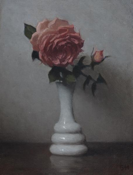 Pink Roses, oil on panel, 8 x 6 inches   SOLD 