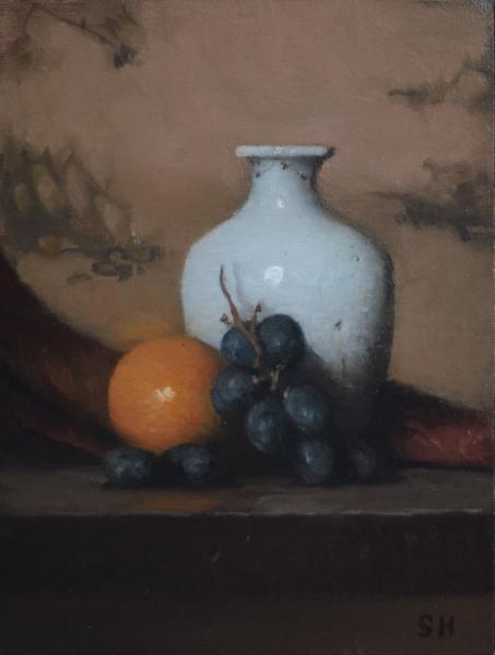 Still Life with Vase, oil on panel, 8 x 6 inches, $900 