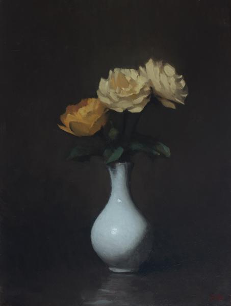 Yellow Roses, oil on panel, 12 x 9 inches   SOLD 