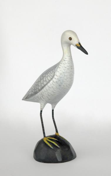 Miniature Egret, Folk Art, carved tupelo with oils, 5.5 x 1.5 inches   SOLD 