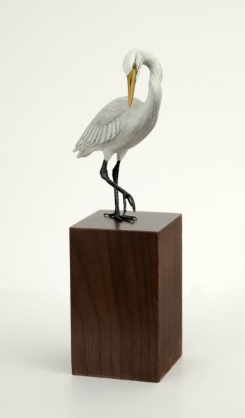 Great Egret, Miniature, carved tupelo with oils, , $650 