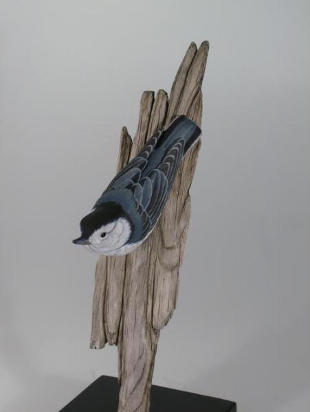 White-Breasted Nuthatch, carved tupelo with oils,    SOLD 