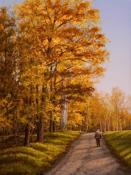 Autumn Stroll, oil on panel, 9 x 12 inches   SOLD 