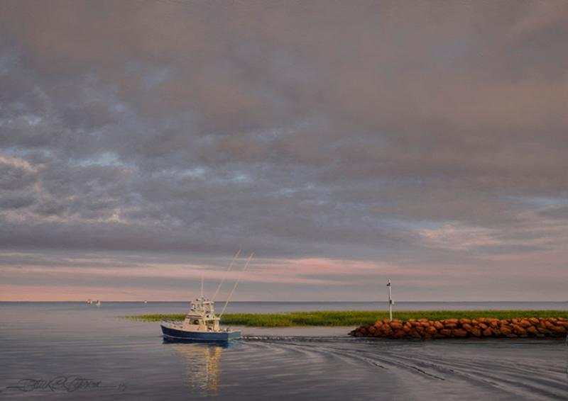 The Departure, Rock Harbor, oil on panel, 8.5 x 12 inches   SOLD 