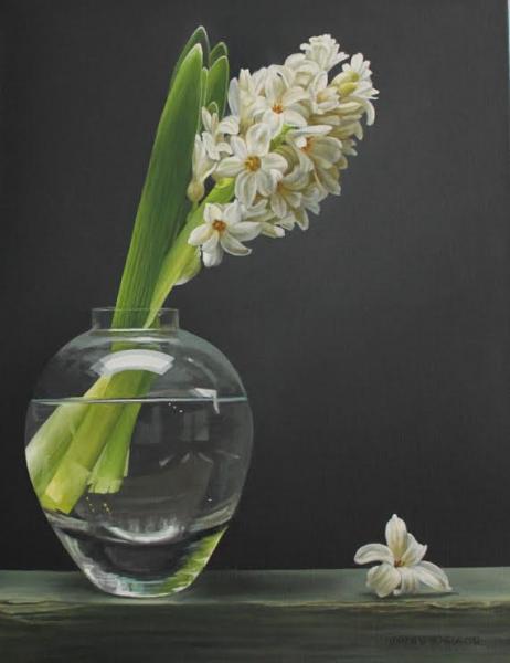 Hyacinth in Vase, oil on canvas, 18 x 14 inches, $2,200 