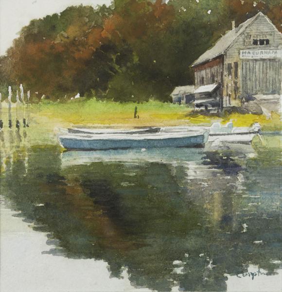 Essex Boat Yard, watercolor on paper, 8 x 7 inches, $850 