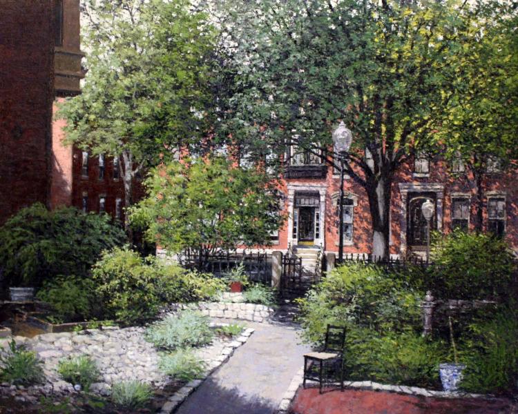 South End Garden, oil on linen, 25 x 29 inches, $4,200 