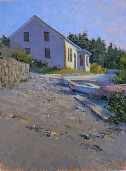 Trailing Yew Farm, oil on panel, 12 x 9 inches, $2,000