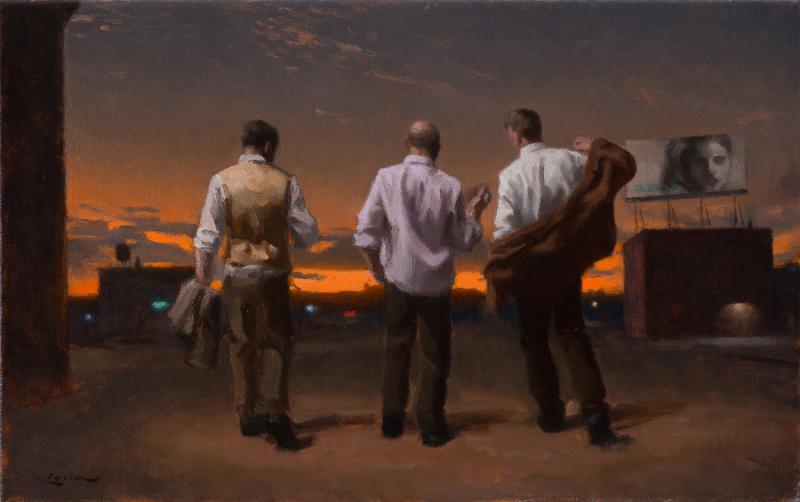 After the Party, oil on canvas, 9 x 14 inches, $3,200 