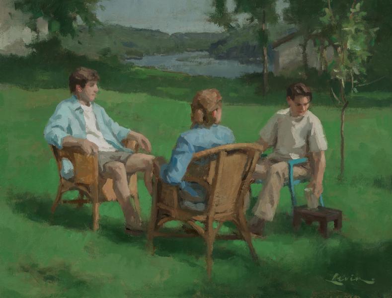 Morning at the Lake (Study), oil on panel, 9 x 12 inches, $2,800 